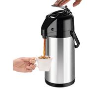 Thermos à café à pompe - Carafe isotherme - 2,5 litres - Inox - Argent