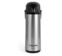 Thermos à double paroi - Carafe à pompe - 1 litre - Verseuse en verre - Acier inoxydable - Pompe manuelle - Pour le café et le thé