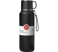 Thermos à isolation sous vide, léger et étanche, avec un verre noir d'une contenance d'un litre, une durée de conservation de 24 heures, un filtre à plusieurs couches, et comprenant des dosettes pour