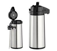 Thermos à pichet - Pichet à pompe - 1,9 litre - Acier inoxydable - Pompe à pression - Isolation à double paroi - Poignée et large ouverture