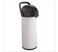 Thermos à pompe en acier inoxydable, 1,9 litre, gris clair, Ø 13 x H 36,5 cm, cafetière