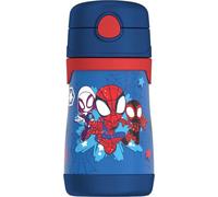 THERMOS Bouteille isotherme en acier inoxydable avec paille de 295 ml, Spidey and His Amazing Friends