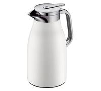 Thermos carafe à café - 1 litre - Inox - Insert en verre - Bouton-poussoir - Blanc - Garde au chaud 12 heures