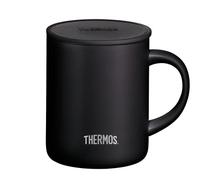 THERMOS Cup 4071.232.035 Gobelet en acier inoxydable noir avec couvercle rabattable pour garder les boissons chaudes plus longtemps, idéale pour le bureau ou le camping