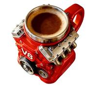 Thermos de voyage pour café | Gobelet fantaisie en acier inoxydable, tasse à café de voyage avec design de moteur | Pour mari, passionné de voiture, Saint-Valentin, anniversaire, maison, thé, vin
