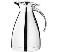 Thermos double paroi en acier inoxydable Unyqoos®, 1 litre – Bouchon rabattable avec joint en caoutchouc, alliage de zinc chromé, couleur argent, isolation thermique et frigorifique