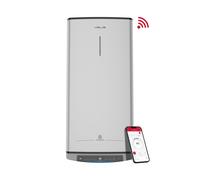 Ariston, Velis Tech Dry - Chauffe-eau électrique multi-positions - 50 litres - Plat - Avec Wi-Fi et fonction ECO EVO - 79,7 x 27,5 x 51,5 cm - Installation en Espagne