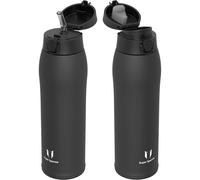 Thermos en acier inoxydable, 350 ml - 950 ml, sans BPA, étanche, avec 2 bouchons, couleur noire