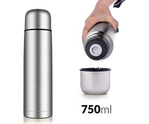 Thermos en acier inoxydable, capacité 0,75 L, bouchon à vis, design moderne, 0.75 litre, 4 Thermos ++ pas cher
