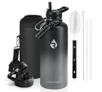 Thermos en acier inoxydable isolé, 2,5 litres, gris foncé, avec une structure à triple paroi et isolation sous vide, capable de maintenir les boissons froides pendant 48 heures et chaudes pendant 24 h