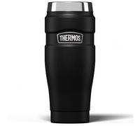Thermos en INOX 470 ML-King-Gobelet de Voyage, Noir Mat, 0,47 l