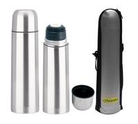 Thermos en inox, bouteille isolée avec gobelet et pochette de transport