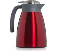 Thermos Famanu 1 litre en acier inoxydable - Double paroi isolante - Surface mate - Rouge