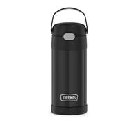 THERMOS FUNTAINER 12 Ounce Stainless Steel Vacuum Insulated Kids Straw Bottle, Black
