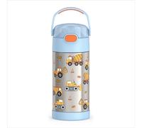 THERMOS FUNTAINER Bouteille d'eau avec paille - 355 ml - Bouteille d'eau isotherme en acier inoxydable pour enfants avec couvercle, construction