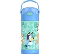 THERMOS FUNTAINER Bouteille isotherme en acier inoxydable avec paille pour enfants, 355 ml, bleu