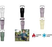 Gobelet Isotherme avec paille rabattable Thermos 0,85 l - Blanc
