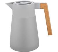 Thermos Ibenzoa® de 1,5 litre – Acier inoxydable 304, isolation sous vide, poignée en bois, couleur gris, sans BPA, couvercle en PP, maintient les boissons chaudes ou froides pendant 24 heures, bec ve
