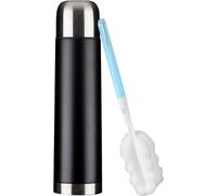Thermos Ibzoa® – Bouteille isotherme à double paroi, 1 litre, noire, isolation thermique élevée, bouchon sans BPA, robuste et lavable au lave-vaisselle