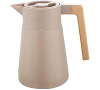 Thermos Ibzoa® de 1,5 L – Acier inoxydable 304, isolation sous vide, conserve les boissons chaudes ou froides jusqu'à 24 heures, poignée en bois, couvercle en PP sans BPA, bec verseur à bouton-poussoi
