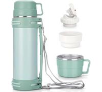 Thermos Ibzoa® de 1,5 L – En acier inoxydable, à double paroi isolante avec une couche de cuivre, de couleur vert menthe, étanche, conserve les boissons chaudes pendant 24 heures et les boissons froid