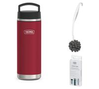 THERMOS ICON BEVERAGE BOTTLE 0,71 l Trinkflasche berry mat – Vorteilsset mit Reinigungsbürste CLEAN FIX 30 cm + CLEAN TABS (20 Stück) | HAN 4122303071 | EAN 4002458533518