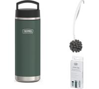 THERMOS ICON BEVERAGE BOTTLE 0,71 l Trinkflasche forest mat – Vorteilsset mit Reinigungsbürste CLEAN FIX 30 cm + CLEAN TABS (20 Stück) | HAN 4122353071 | EAN 4002458533556