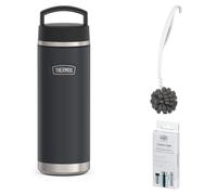 THERMOS ICON BEVERAGE BOTTLE 0,71 l Trinkflasche graphite mat – Vorteilsset mit Reinigungsbürste CLEAN FIX 30 cm + CLEAN TABS (20 Stück) | HAN 4122333071 | EAN 4002458533549