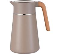 Thermos isolé de 1,5 litre - Théière en acier inoxydable - Cafetière isolée - Isolation sous vide à double paroi - Poignée en bois - Garde les boissons chaudes ou froides - Convient pour une utilisati