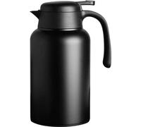 Thermos isolée 2L en acier inoxydable noir à double paroi pour le café et le thé