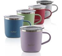 Thermos isotherme, 220 ml, 280 ml avec couvercle, pour le café et le thé, violet poudré