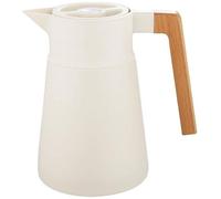 Thermos isotherme Benzoa® – carafe isotherme à double paroi en acier inoxydable 304, capacité de 1,5 L, couleur beige, avec poignée en bois, couvercle en PP sans BPA, maintien de la température (chaud