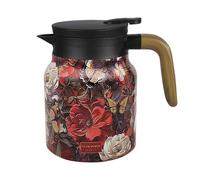 Thermos Isotherme en Acier Inoxydable, 800 ML Théière avec Filtre Infuseur Amovible, Cafetière Sous Vide, Motif Floral, pour Thé, Café, Boissons Chaudes