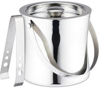 Thermos isotherme en acier inoxydable à double paroi avec couvercle, pince et poignée, capacité de 1,5 litre - Argent