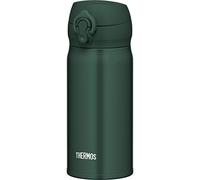 Thermos JNL-355 DG Tasse isotherme portable 0,35 l Vert foncé Facile à nettoyer et facile à nettoyer Type léger Ouverture One Touch Bouteille en acier inoxydable chaud et froid