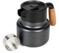 Thermos noir Unyqoos® – double paroi isolée sous vide, en acier inoxydable, 800 ml, étanche, avec infuseur amovible, base en silicone antidérapante
