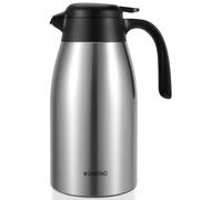 Thermos pichet carafe à café - Pichet isotherme 2 litres - Inox - Noir - Pour café et thé