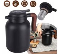 Thermos pour café - Carafe isotherme - 1,5 litre - Acier inoxydable - Bouchon avec filtre - Noir