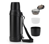 Thermos pour café de grande capacité 84oz/2,5L en acier inoxydable avec poignée pour voyage, randonnée, pêche et camping