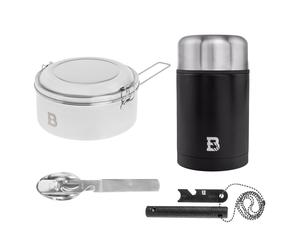 Thermos pour repas Food Jar Hot Pot 750 ml Badger Outdoor + indispensable + popote + allume-feu - Ensemble