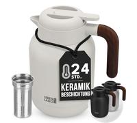 Thermos pratique LEBENLANG, capacité de 1,5L, revêtement en céramique. Inclut un infuseur à thé. Maintien de la chaleur pendant 24 heures