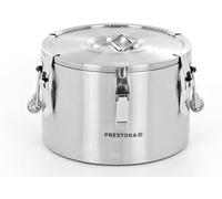 Thermos pratique PRESTONA, 10 litres, en acier inoxydable. Récipient isotherme robuste, idéal pour la restauration, la gastronomie et la livraison. Thermos équipé d'une valve de ventilation et d'un sy