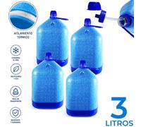 Thermos pratique - Récipient pour boissons avec robinet - 3 litres - Lot de 4 (idéal pour les familles) - Fabriqué en plastique PP - Convient pour les boissons chaudes et froides - Bouchon avec ouvert