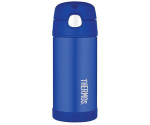 Thermos Récipient en Acier Inoxydable Paille Bouteille, 355 ML - Bleu