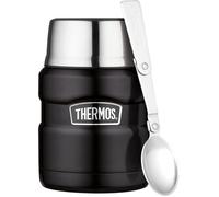 Thermos Stainless King Récipient alimentaire isotherme en acier inoxydable, Acier inoxydable, Noir mat, 0,47 Liter