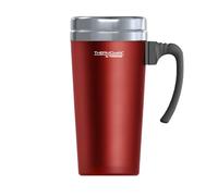 THERMOS ThermoCafé Gobelet Isotherme en Plastique et Acier Inoxydable avec poignée Souple 420 ML, Soft Touch Red, 1 Unité (Lot de 1)