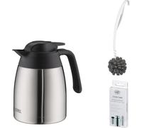 THERMOS THV 1,00 l Isolierkanne 1,0l stainless steel mat – Vorteilsset mit Reinigungsbürste CLEAN FIX 30 cm | HAN 4026205100 | EAN 5010576929488