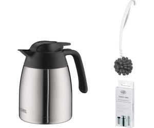 THERMOS THV 1,00 l Isolierkanne 1,0l stainless steel mat – Vorteilsset mit Reinigungsbürste CLEAN FIX 30 cm | HAN 4026205100 | EAN 5010576929488