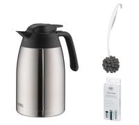 THERMOS THV 1,50 l Isolierkanne 1,5l stainless steel mat – Vorteilsset mit Reinigungsbürste CLEAN FIX 30 cm | HAN 4026205150 | EAN 5010576929532