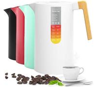 Thermos Unyqoos® 1 L – Carafe isotherme à double paroi en acier inoxydable 304, avec poignée en bois, conserve les boissons chaudes pendant 12 heures et les boissons froides pendant 24 heures, idéale 